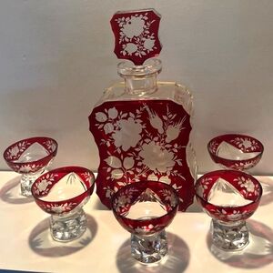 Vintage Crystal Decanter Set